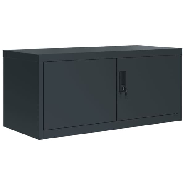 Dokumentskåp antracit 90x40x145 cm stål