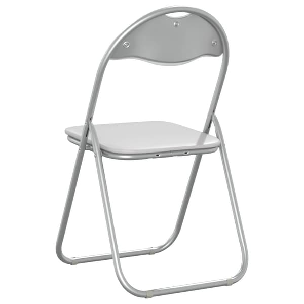 Fällstol 8 pcs Vitt och Grått 48 x 43,5 x 81 cm Konstläder