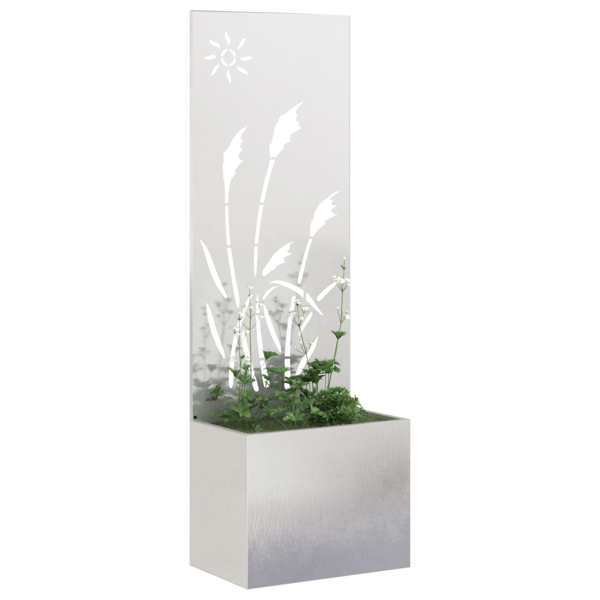 Trädgårds integritetsskärm Silver 50 x 150 cm Rostfritt stål