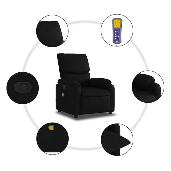 Massagefåtölj svart konstläder