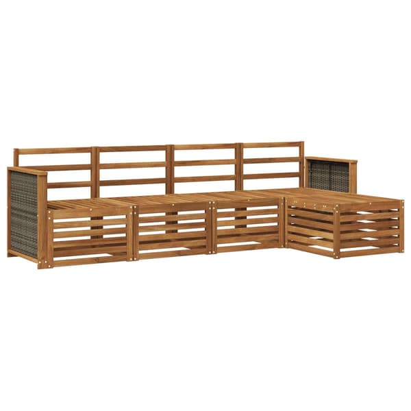 Utomhussoffset 5 pcs Naturlig