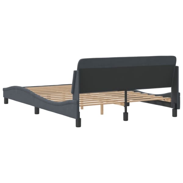 Bed Frame "Dover" Dark Grey 140x190 cm Velvet