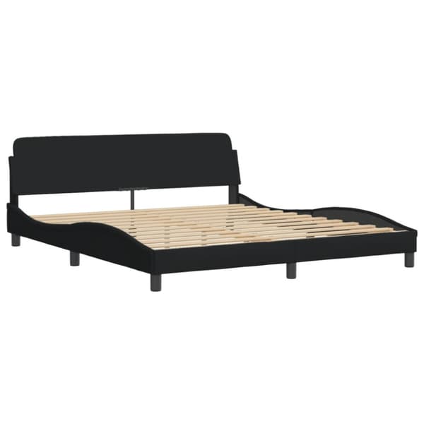 Bed Frame without Mattress "Hvar" Black 180x200 cm Fabric