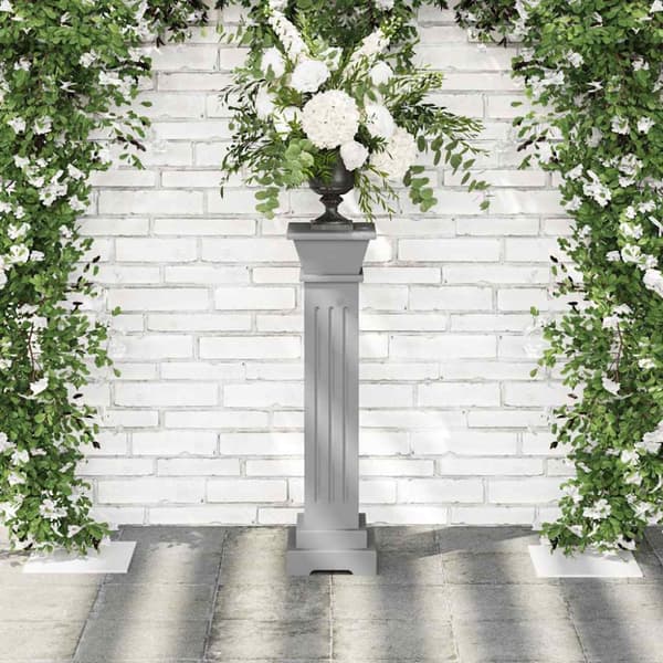 Klassisk blompelare grå 17x17x66 cm MDF