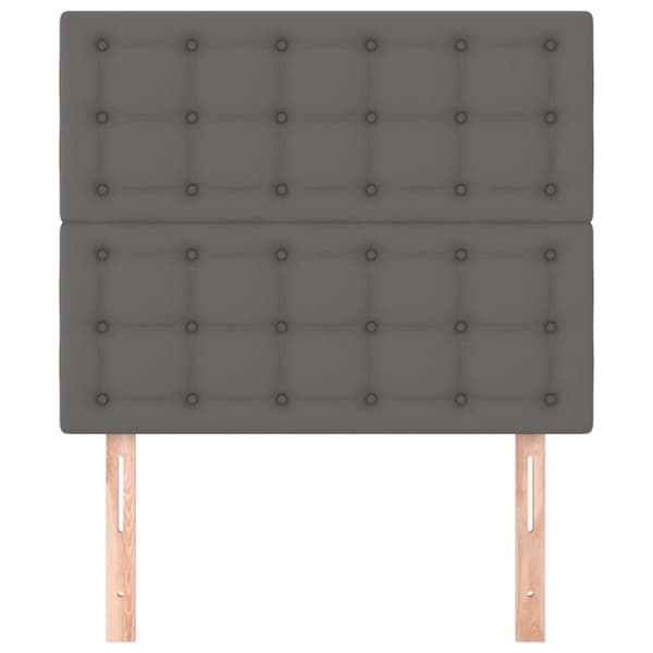 Sänggavel grå 80x5x118/128 cm konstläder