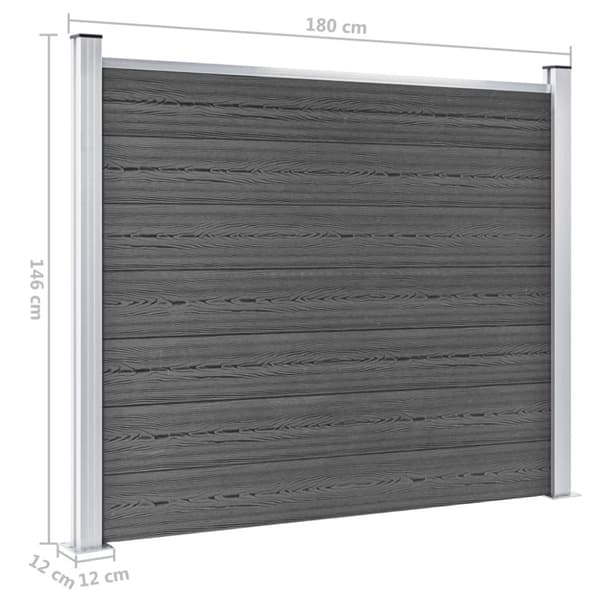 Staketpaneler WPC 353x146 cm svart