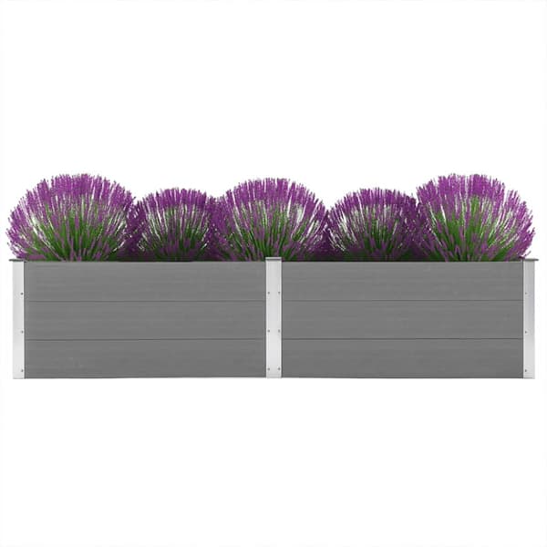 Odlingslåda upphöjd 250x100x54 cm WPC grå