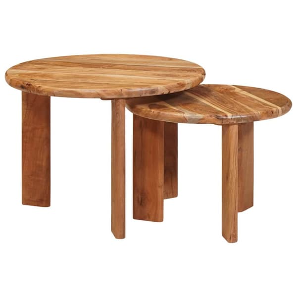 Nesting Kaffe Bord 2 pcs Brun Massivt Akaciaträ