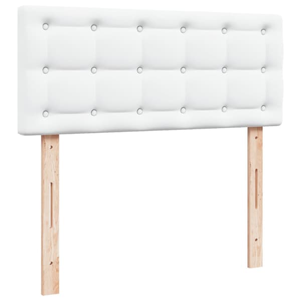 Ramsäng med madrass vit 120x200 cm konstläder