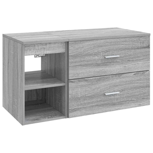 Badrumsmöbelset 2 pcs Grå Sonoma Konstruerat trä