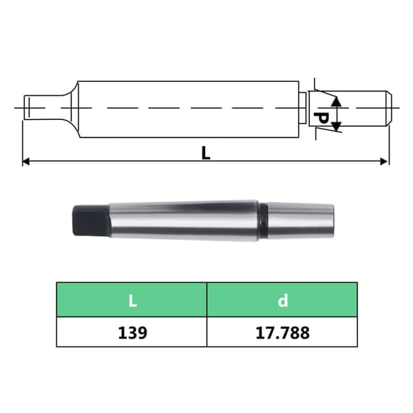 Snabbchuck MT3-B18 med 16 mm spännvidd