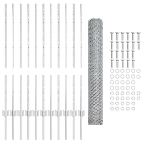 Stängsel med stolpe Silver 1 x 25 m Stål