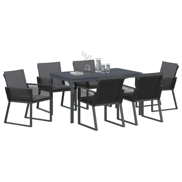 Trädgårdsmöbelset 7 pcs Antracit konstrotting