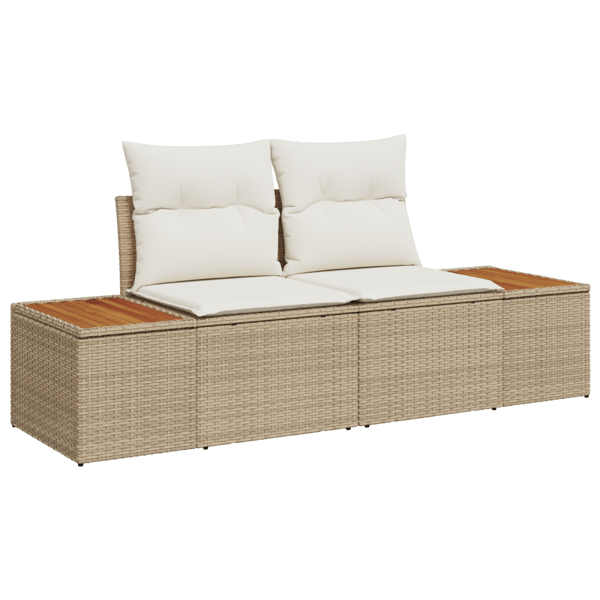 Trädgårdsoffset 10 st Beige Poly rattan