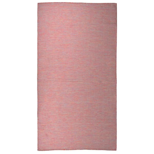Utomhusmatta plattvävd 80x150 cm röd