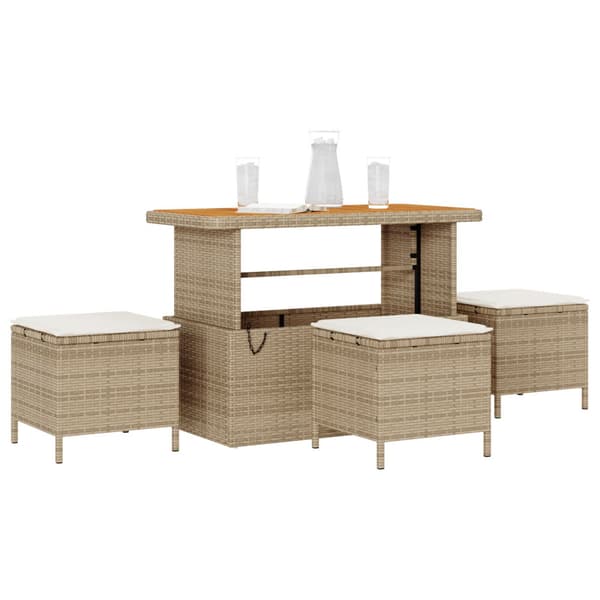 Trädgårdsmöbelset Beige konstrotting