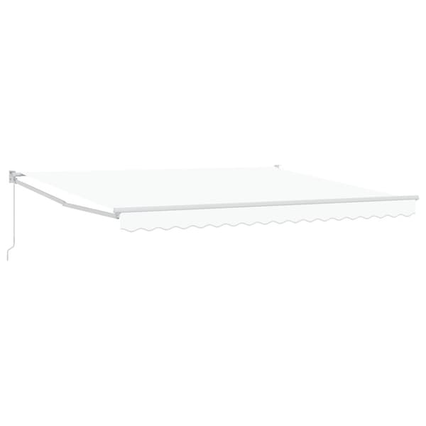 Utfällbar markis Vit 400 × 300 cm Polyester och aluminium