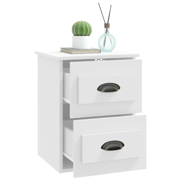 Väggmonterade sängbord vit 41,5x36x53cm