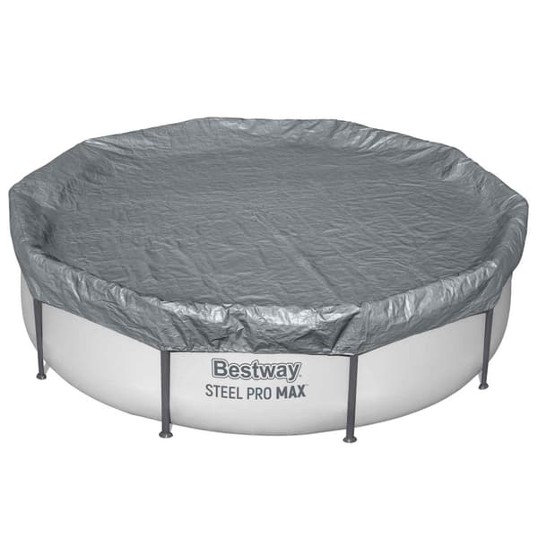 Bestway Pooltäcke Ø3,05 m Rund Polyester Grå