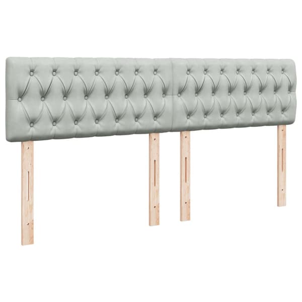 Ramsäng med madrass ljusgrå 200x200 cm sammet