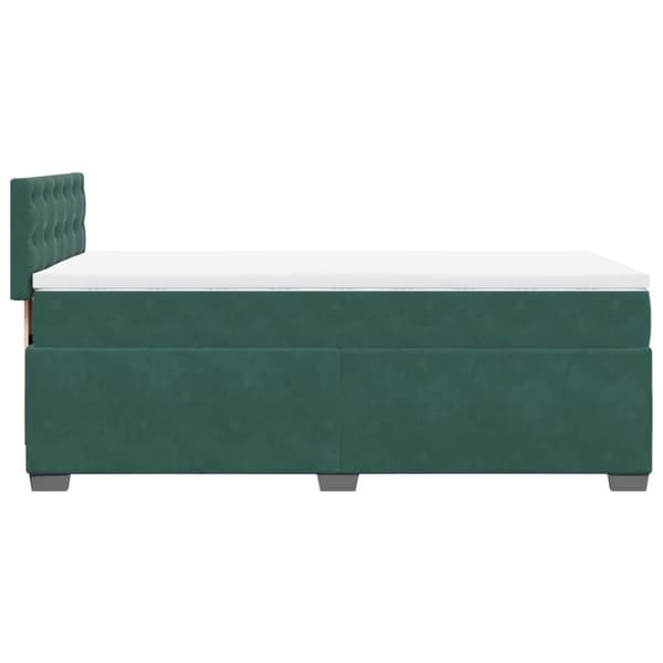 Ramsäng med madrass mörkgrön 80x200 cm sammet