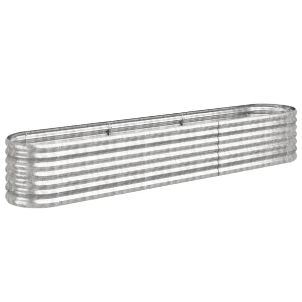 Odlingslåda galvaniserat stål 224x40x36 cm silver