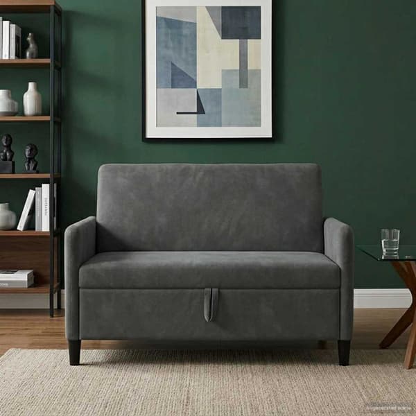 Soffa med förvaring Mörkgrå 122 x 78 x 87 cm Polyester