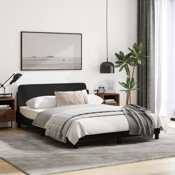 Bed Frame "Dover" Black 140x200 cm Fabric