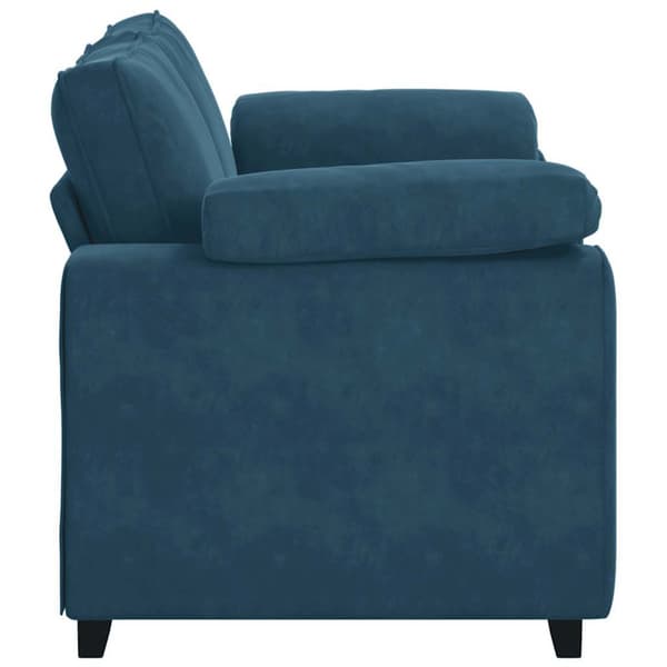 Tvåsitssoffa blå 160x77x82 cm sammet
