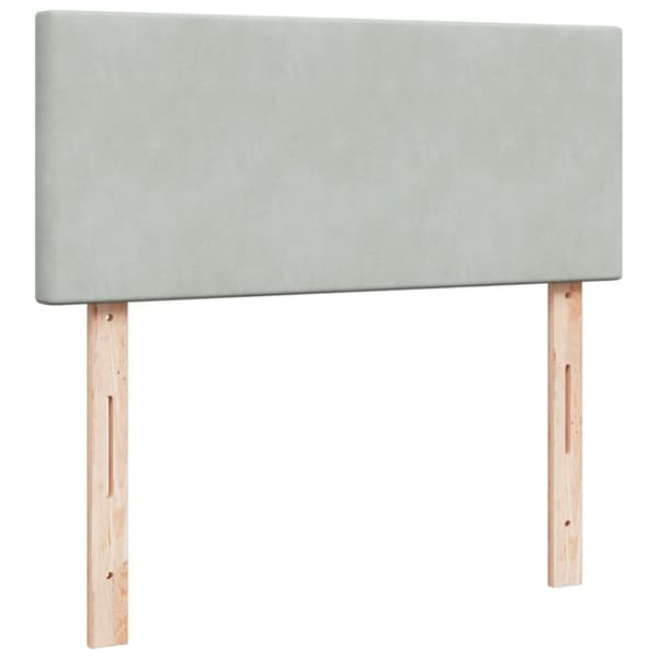 Ramsäng med madrass ljusgrå 120x200 cm sammet