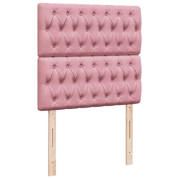 Ramsäng med madrass rosa 90x200 cm sammet
