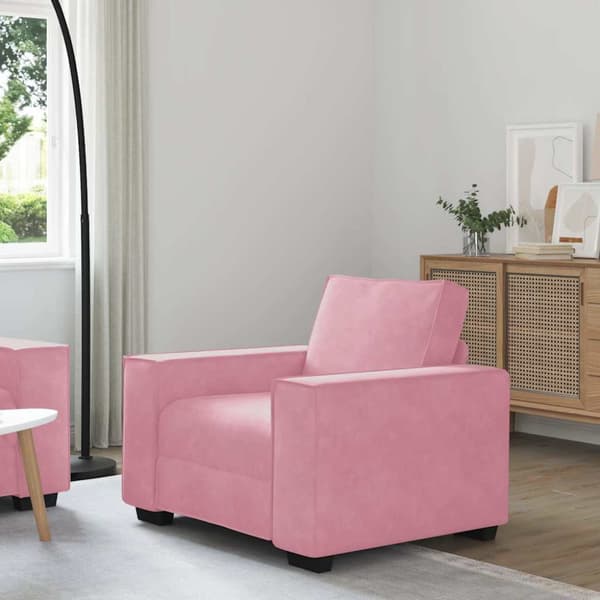 Soffstol rosa 100x78x84 cm sammet