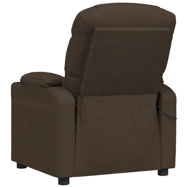 Massagefåtölj mörkbrun tyg