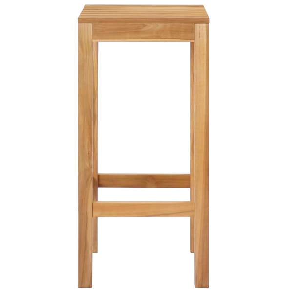 Barpall 2 pcs Brun Massivt teakträ