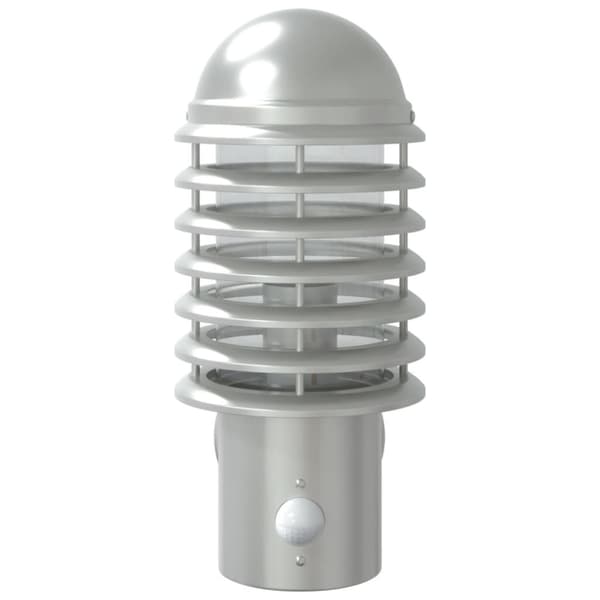 Utomhusvägglampa med sensor silver rostfritt stål
