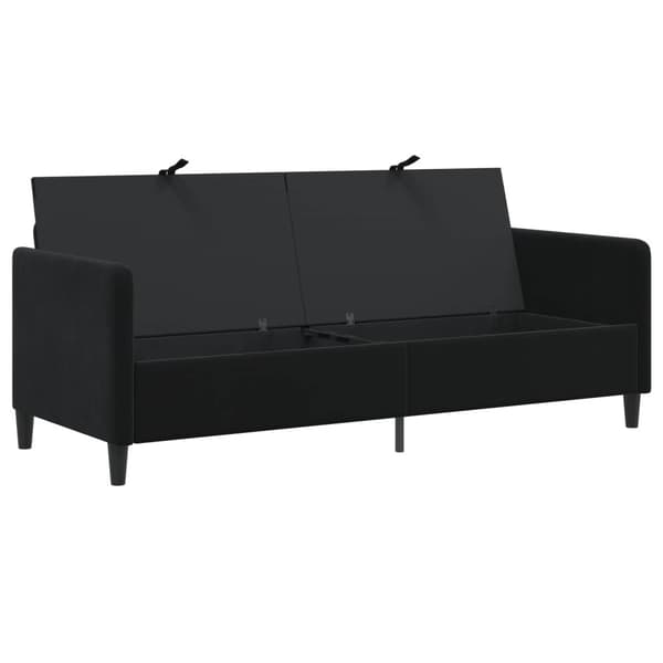 Soffa med förvaring Svart 192 x 78 x 87 cm Polyester