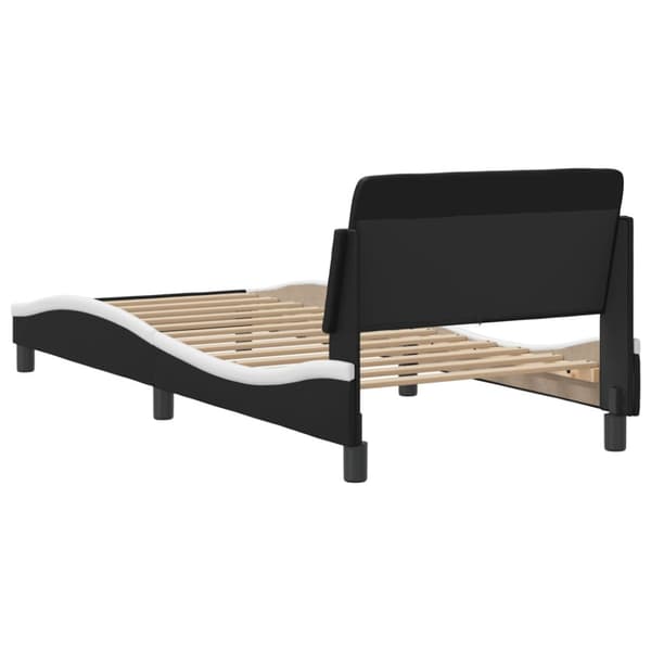 Bed Frame "Dover" Black&White 90x200 cm Faux Leather