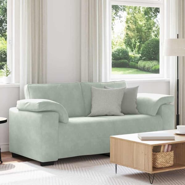 Loveseat soffa ljusgrå 180x77x82 cm sammet