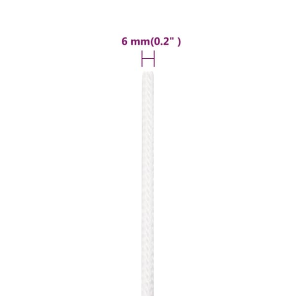 Båtlina helvit 6 mm 25 m polypropylen