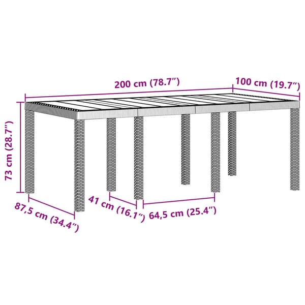 Trädgårdsmöbelset 9 pcs Ljusgrå Polypropylen