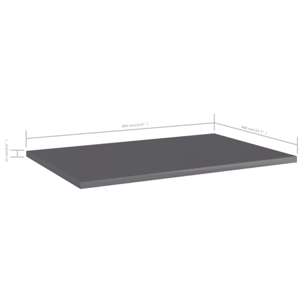 Hyllplan 4 st grå högglans 60x40x1,5 cm konstruerat trä