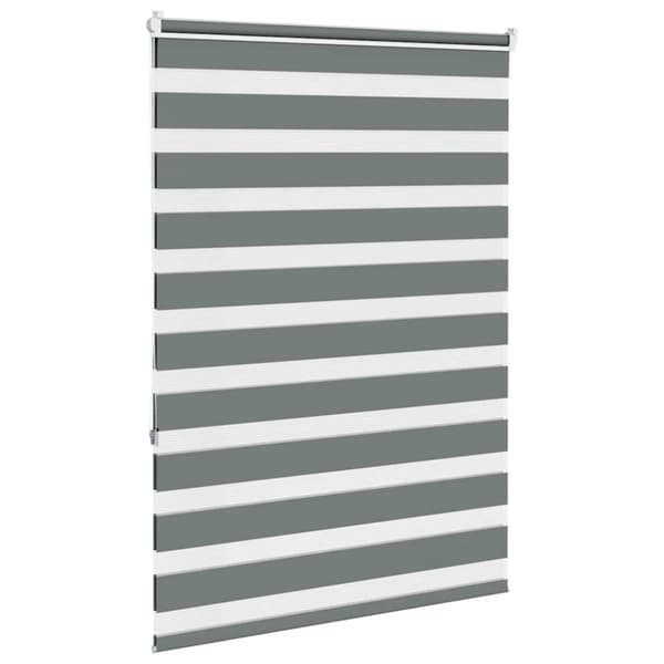 Rullgardin zebra mörkgrå 100x150 cm tyg bredd 95,9 cm polyester