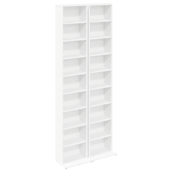 CD Skåp 2 st Vit 33 x 23,5 x 175 cm Konstruerat trä