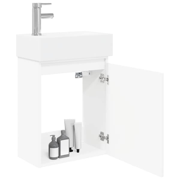 Badrumsspegel med kran Vit 45,5 x 25,5 x 84 cm