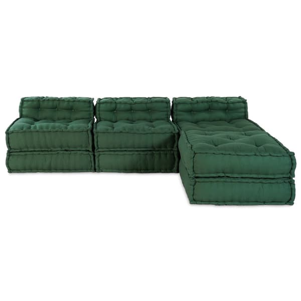 Modulsofa enhet 4 pcs Grön Tyg