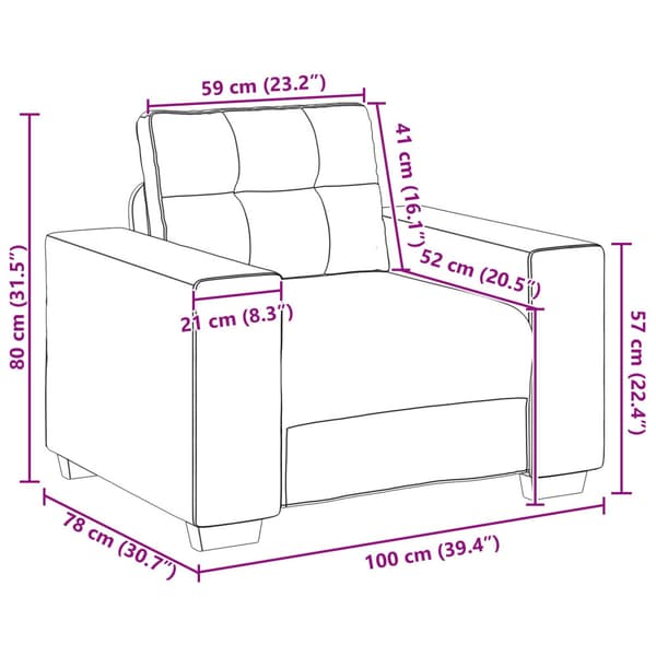Soffset 3 pcs Gul 221 x 80 x 80 cm Sammet