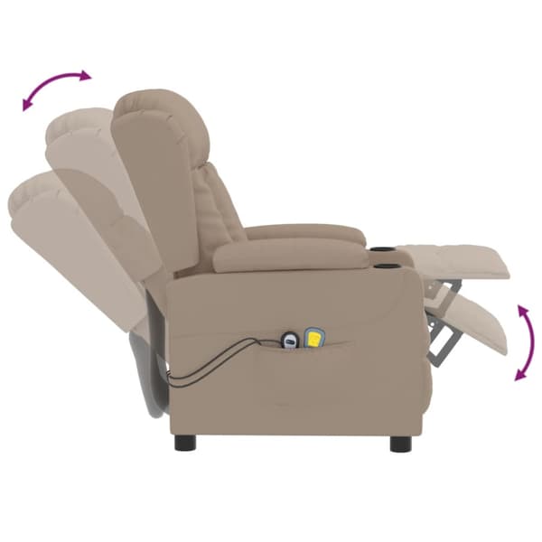 Elektrisk massagefåtölj cappuccino konstläder