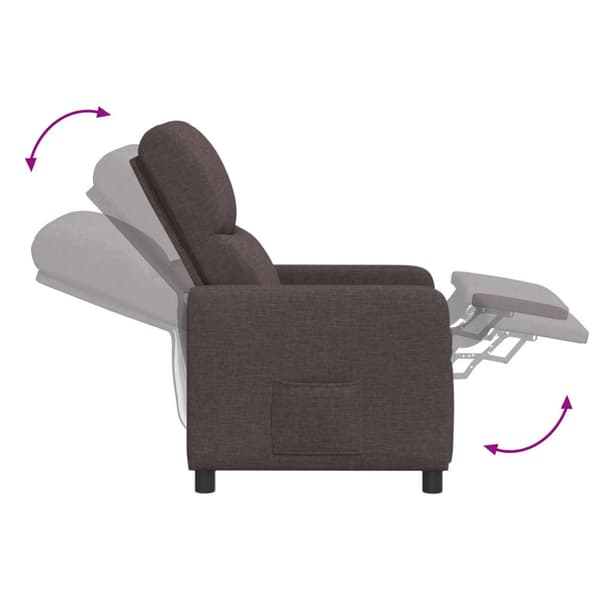 Massagefåtölj Mörkbrun Tyg