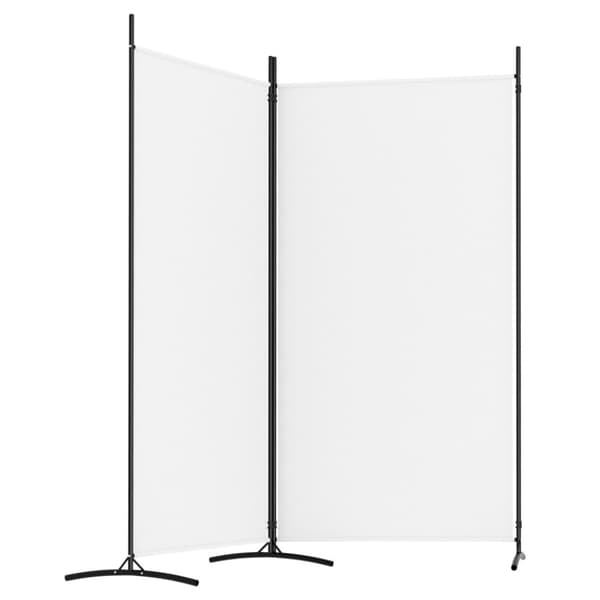 Rumsavdelare 2 panel vit 175x180 cm tyg