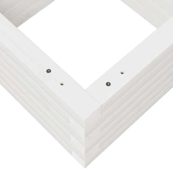 Odlingslåda vit 40x40x23 cm massiv furu